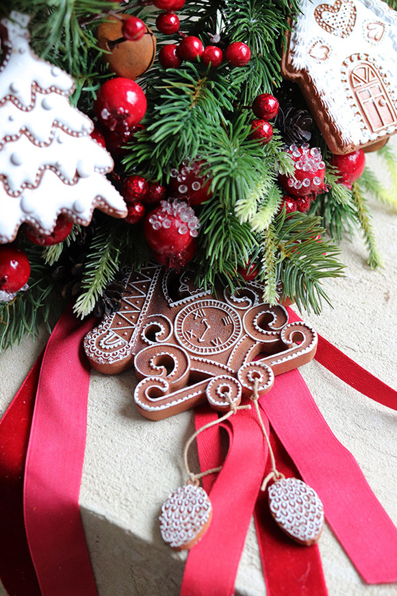 Gingerbreads, świąteczny wianek na drzwi