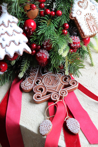 Gingerbreads, świąteczny wianek na drzwi