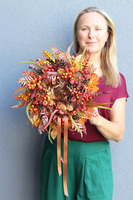 Jesienne Czary, jesienny wianek z wstążką, rozp.40cm