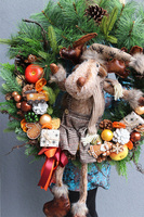 Ren Skandynawski, świąteczny wianek sosnowy