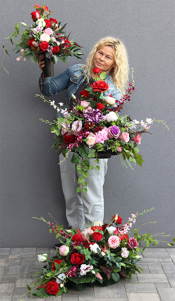 Felinata Light, kompozycja nagrobna w naczyniu