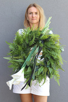 Kalla Isolire, komplet wieniec & bukiet, mniejszy, śr.50cm/65cm