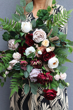 Redute, nagrobny bukiet we wkładzie do flakonu, dł.54cm 