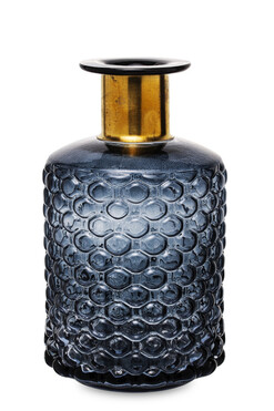 Praga Blue, wazon szklany niebieski, wym.21.5x12cm