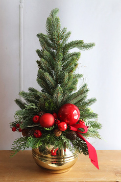 Red Exclusive, realistyczna choinka świąteczna z przybraniem, wys.60cm