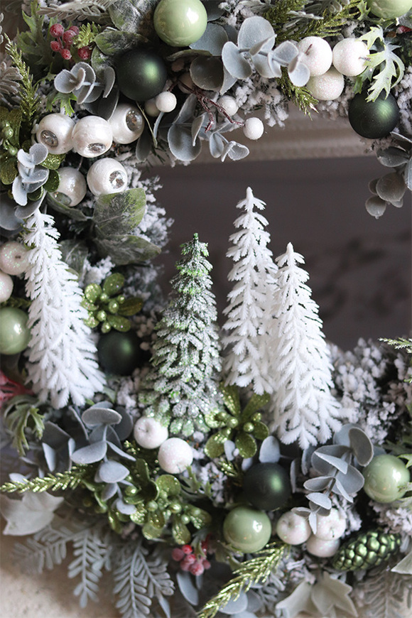 Leśny Zimowy, wianek bożonarodzeniowy z choinkami, śr.44cm