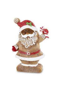 Kjell, świąteczna figurka LED, piernikowy mikołaj A, wys.39cm