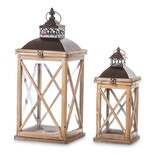 Andalouse, drewniany lampion / latarenka, kpl.2szt