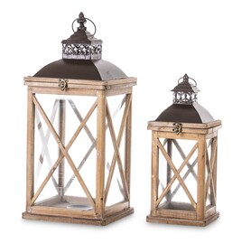 Andalouse, drewniany lampion / latarenka, kpl.2szt 