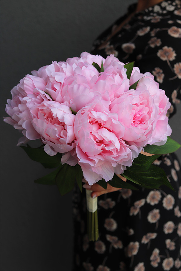 Aura, bukiet różowych peonii, wys.38cm 