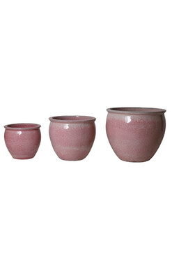 Burgos, komplet donic ceramicznych, różowe, kpl.3szt