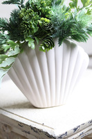 Antylla Shell, kompozycja sukulenty w białej muszli, wym.26x35cm