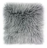 Fluffy Alpaka, poduszka dekoracyjna z futerkiem, szara, wym.50x50cm