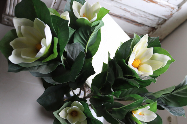 Drzewko Magnolia New, sztuczne drzewo z gumowymi kwiatami, wys.105cm