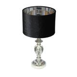 Gentil Simple, lampa stołowa glamour, czarny welur, wys.47cm