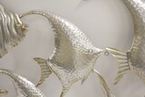 efektowny decor ścienny, Angelfish Silver, wym.53x102cm