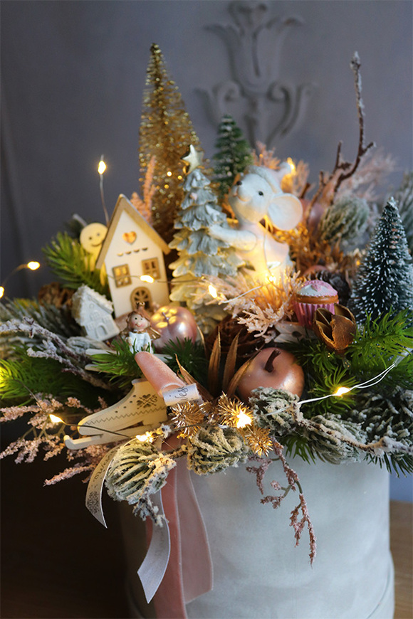 Childhood Big Pink, flowerbox świąteczny