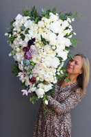 Luksuria Heart Violet, wiązanka nagrobna w kształcie serca