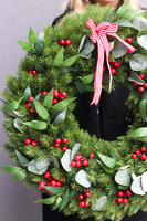 Merry Little Christmas, świąteczny wianek z kokardą