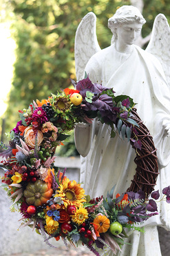 wieniec nagrobny z dyniami, Kazimira, śr.63cm