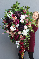 Bordo Premium, elegancka wiązanka nagrobna