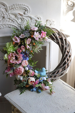 Ptasia Kraina 2, asymetryczny wianek na drzwi, rozp.44cm