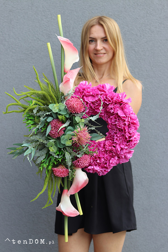 Różowa Magia, oryginalny wieniec nagrobny