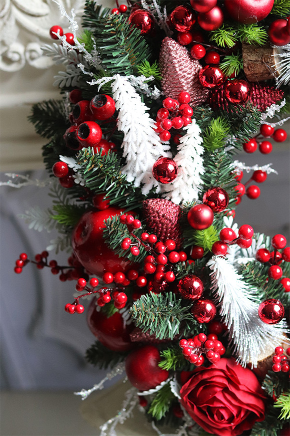 Merry Xmas, świąteczny wianek dekoracyjny