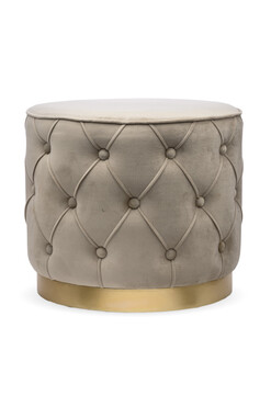 Endire Gold, welurowa pufa pikowana, beżowy, wym.42x47x47cm 