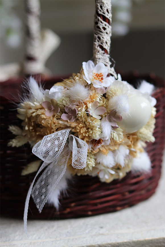 dekorowany koszyczek wielkanocny, Matilde, wys.30cm