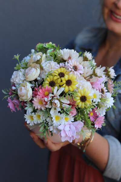 Błogie Lato, kompozycja kwiatowa w naczyniu