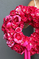 Energetica, amarantowy wianek na drzwi