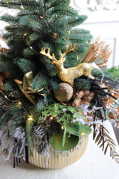 Jerusalem Gold, świąteczna choinka z dekoracją LED, wys.65cm 