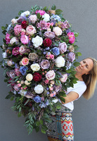 bardzo duża wiązanka nagrobna, Della Tefrina, dł.120cm
