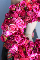 Fuksjana Brightenna, energetyczny różowy wianek, śr.50cm 