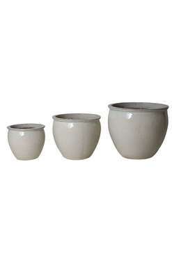 Burgos, komplet donic ceramicznych, kremowe, kpl.3szt