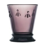 OD RĘKI 6 szklanek z pszczołą, kolor bakłażan, La Rochere poj.260ml