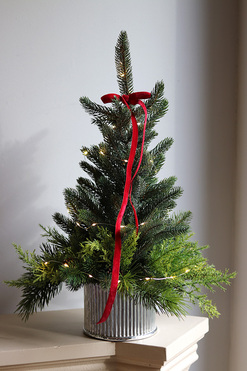 Choinka Mini Silver, realistyczna choinka świąteczna LED, wys.50cm 