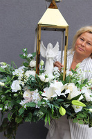 Angelo Garden Premium 3, lampion nagrobny z kwiatami