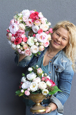 Kwiatowa Pokusa, komplet dekoracji, kompozycja + wianek