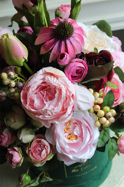 Cedila Green Velvet, wiosenny flowerbox z tulipanami, wys.51cm 