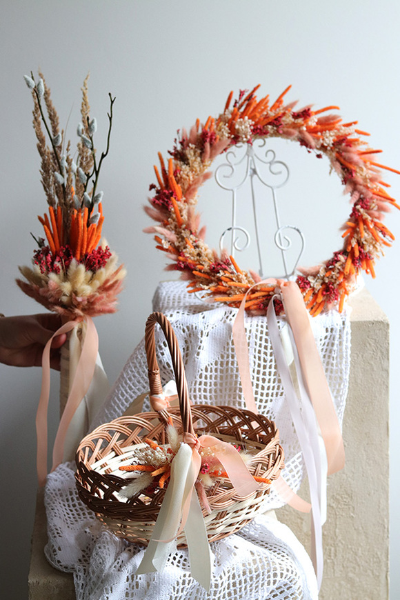 Pomarańczowa Wielkanoc, dekorowany koszyczek na święconkę