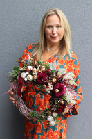 Aksamitna Jesień, asymetryczny jesienny wianek z dyniami