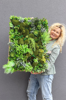 Sukulenty Green Forest 2, atrakcyjna jednostronna rama