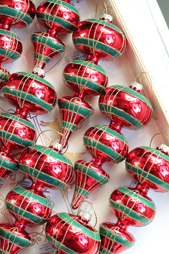 American XMAS, szklane bombki w pudełku