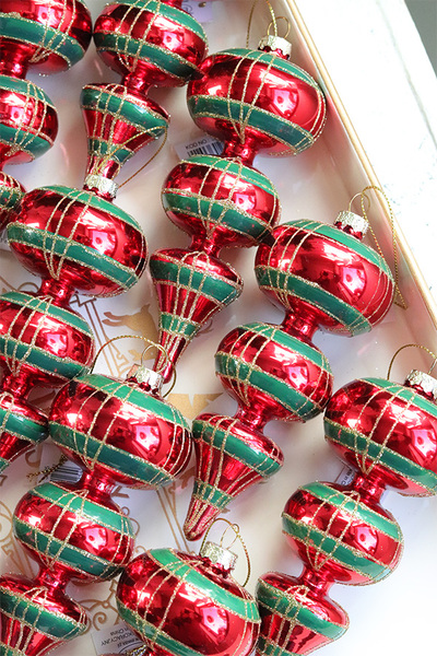 American XMAS, szklane bombki w pudełku