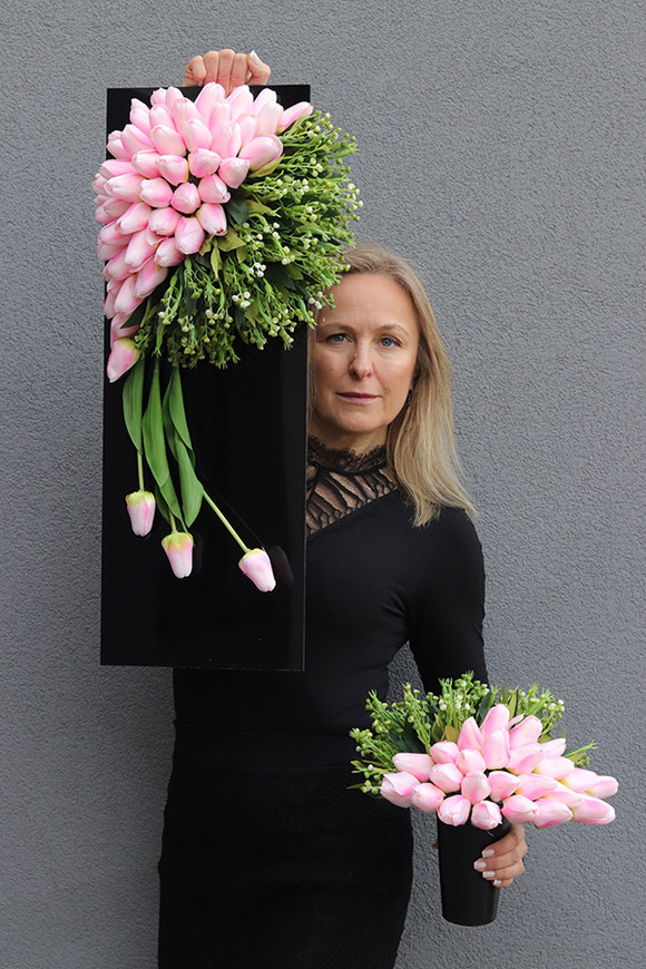 Tulippo New Design Pink, komplet dekoracji nagrobnych