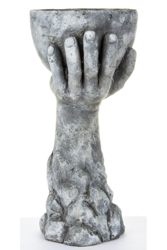 cementowa osłonka / donica, W Twoich dłoniach E, wym.36.5x18x16.5cm