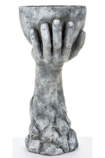 cementowa osłonka / donica, W Twoich dłoniach E, wym.36.5x18x16.5cm