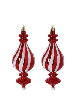 OD RĘKI XMAS Classic, bombka plastikowa zawieszka B, kpl.2szt dł.16cm